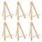 6 Pack Mini Wooden Easel Stands, Place Card Holders for Table Top Display, Invitations, Photos (7 In)